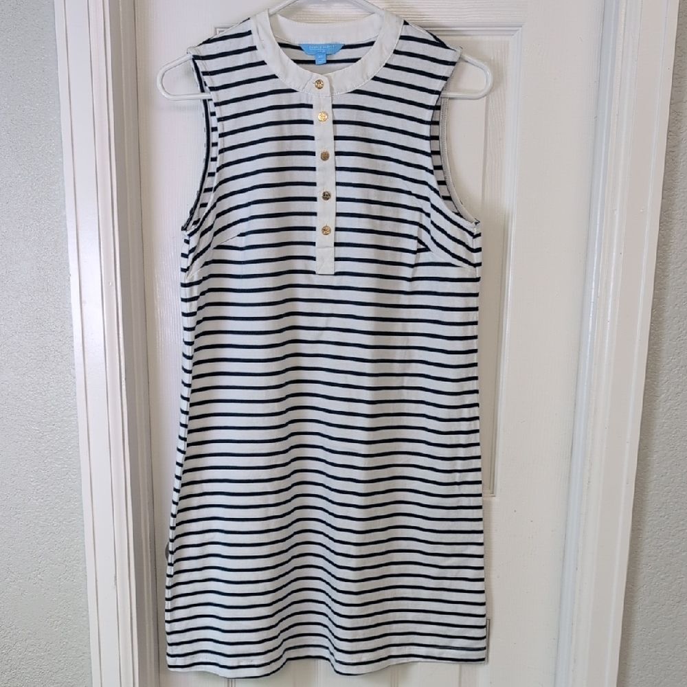 Draper James Striped Sleeveless Dress - Navy & White